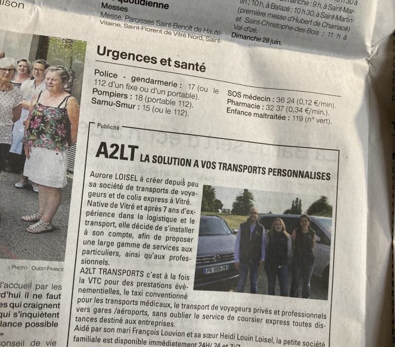 Article du 27/06/20 Ouest-France de Vitré